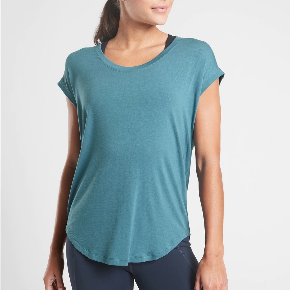 Athleta Cloudstratus Tee - Blue/Dark Teal